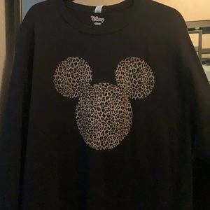 Disney Cheetah Mickey head crewneck sweatshirt 2XL